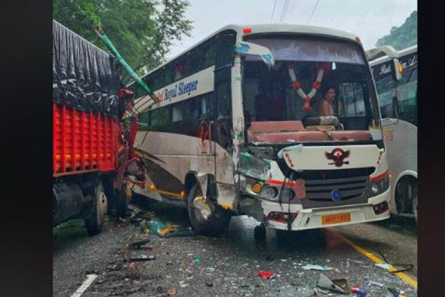 Five vehicles collide in two separate accidents on Narayanghat-Mugling road