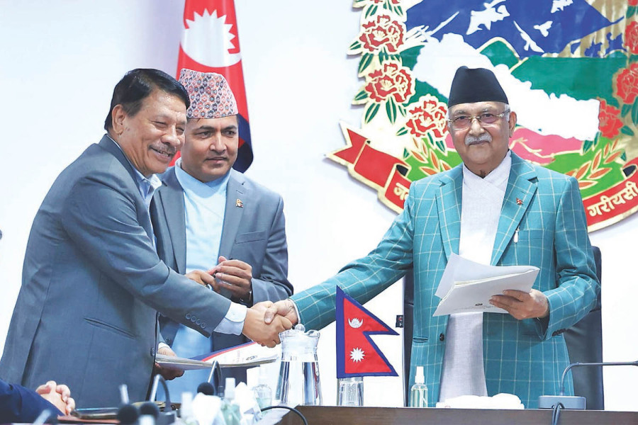 Oli’s ministers sign performance contract