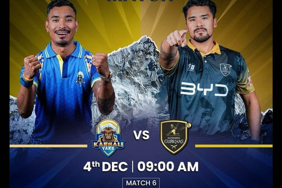 Kathmandu Gurkhas to take on Karnali Yaks, and Biratnagar Kings to face Lumbini Lions in NPL today