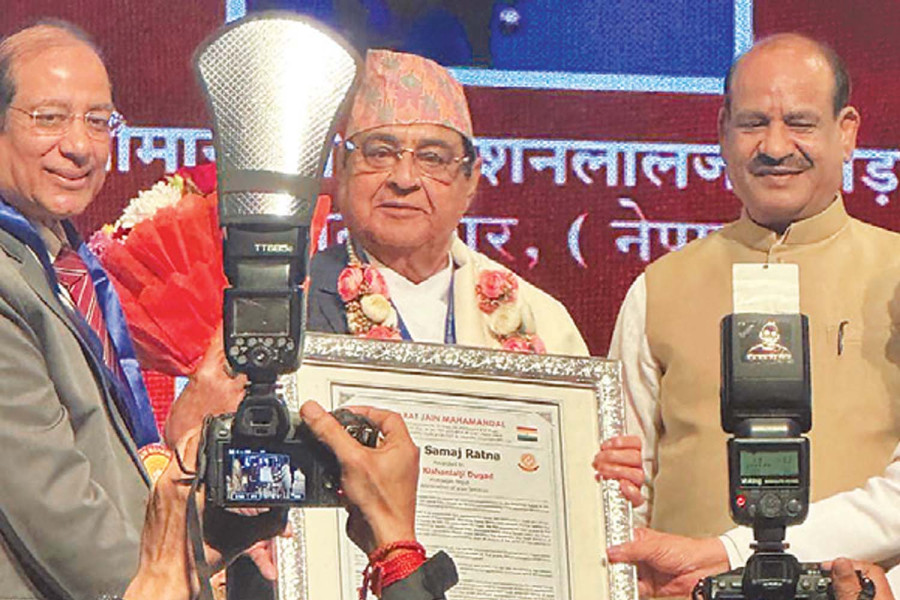 Kishan Lal Dugar honoured with ‘Jain Samaj Ratna’ award