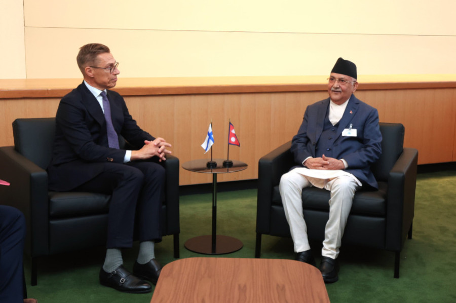 Prime Minister Oli calls on Finnish President, meets Samoan counterpart
