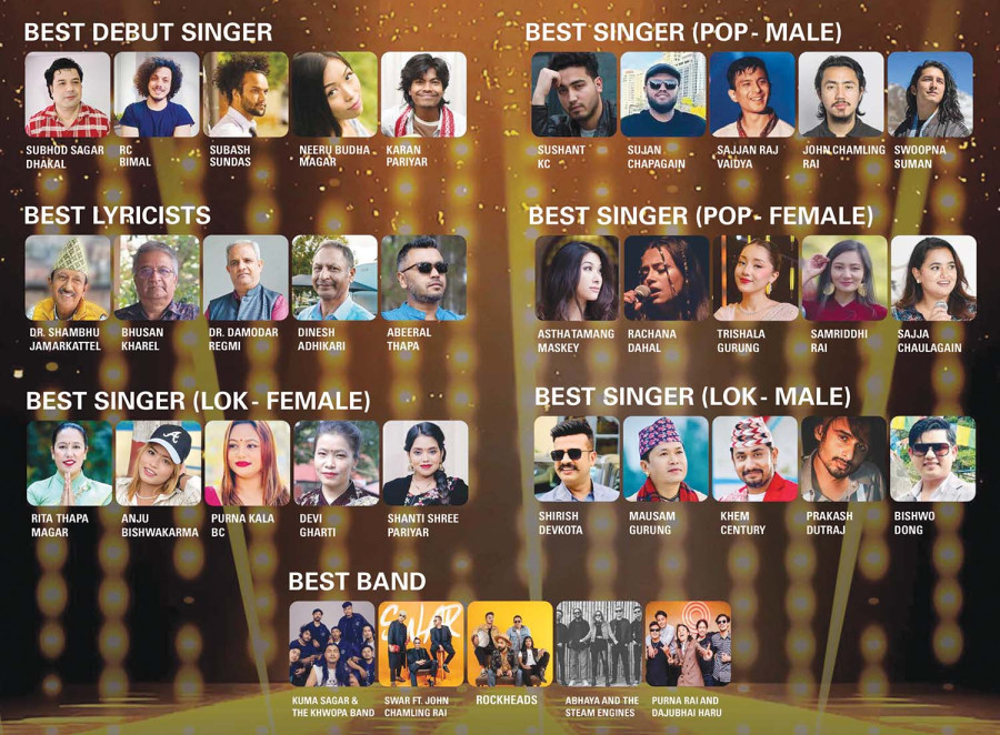 Awards categories and their nominees for National Music Awards