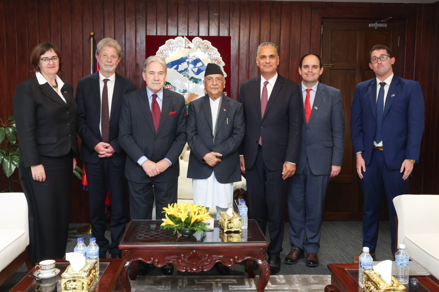 New Zealand Deputy PM Winston Peters pays courtesy calls on President Paudel, Prime Minister Oli