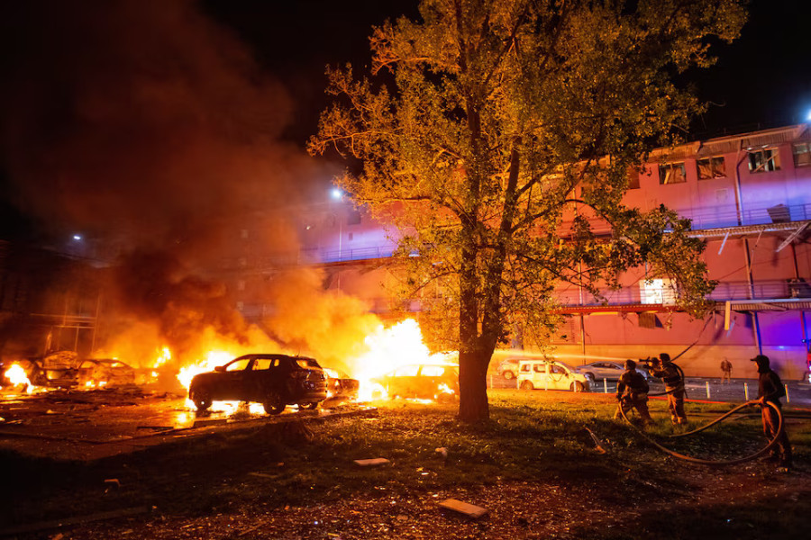 Russian drone attack on Kyiv injures 11, causes fires in housing blocks, Ukraine says