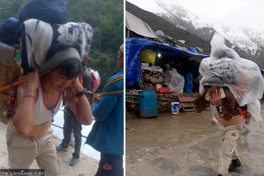 Jumla students work as porters in Kedarnath to fund higher studies