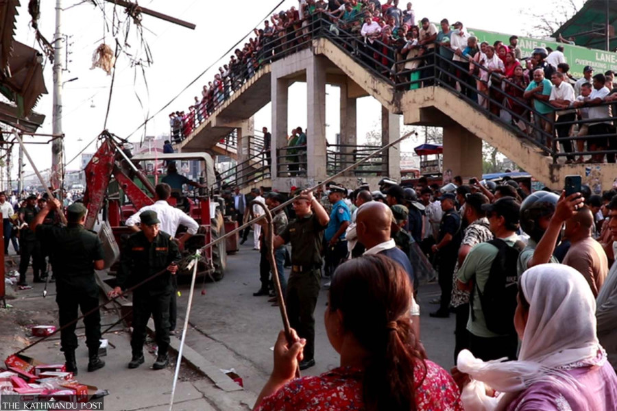 Butwal launches drive to clear encroached footpaths and roadside structures