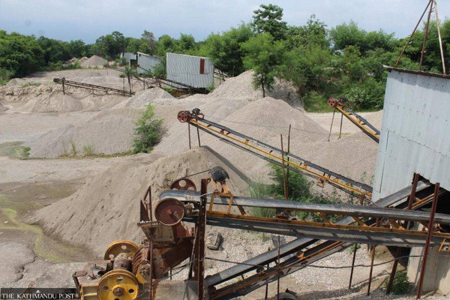 Riverbed material processing halt affects construction projects in Lumbini Province