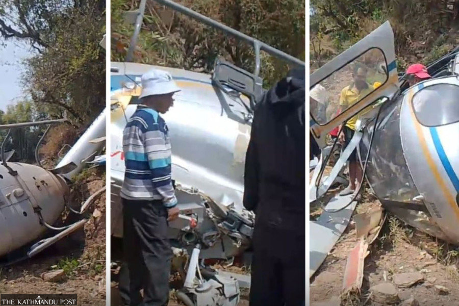 Helicopter crash-landed in Khotang; one injured, pilot safe