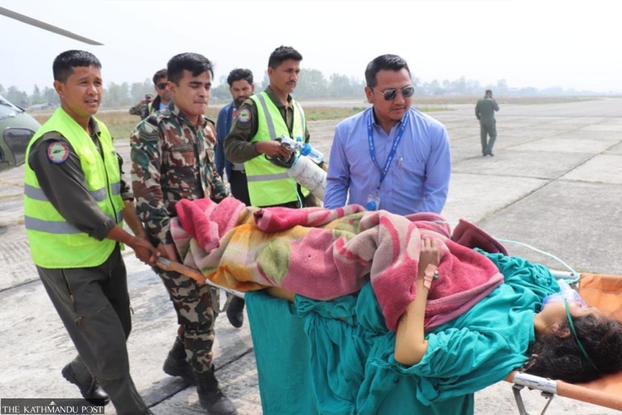 Helicopter rescues offer lifeline to teenage mothers in Nepal’s remote hills