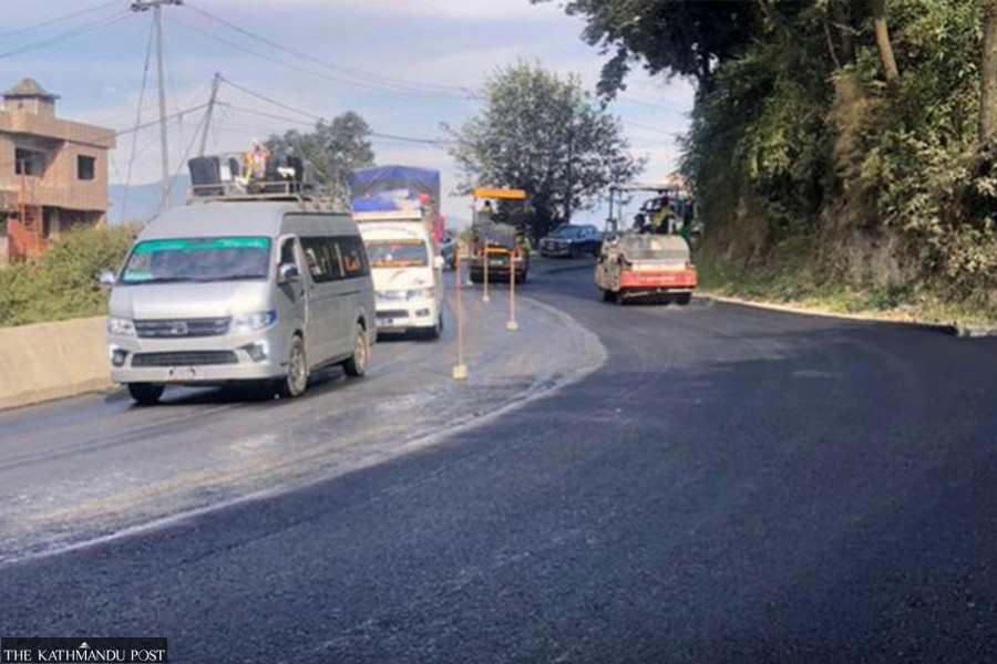 Nagdhunga–Muglin road widening delayed as utility poles hold up work