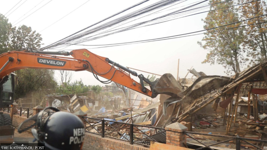 Demolition of riverbank squatter settlements begins in Kathmandu Valley