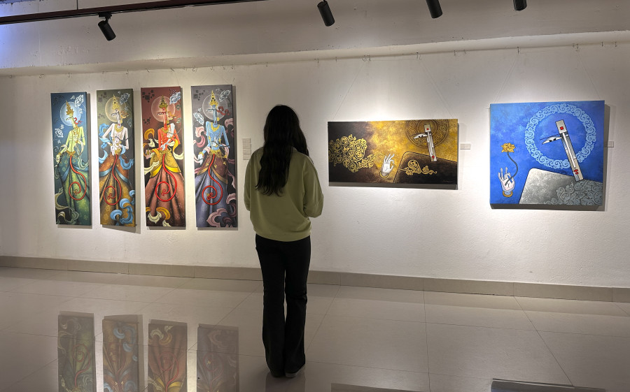 A canvas turned inward