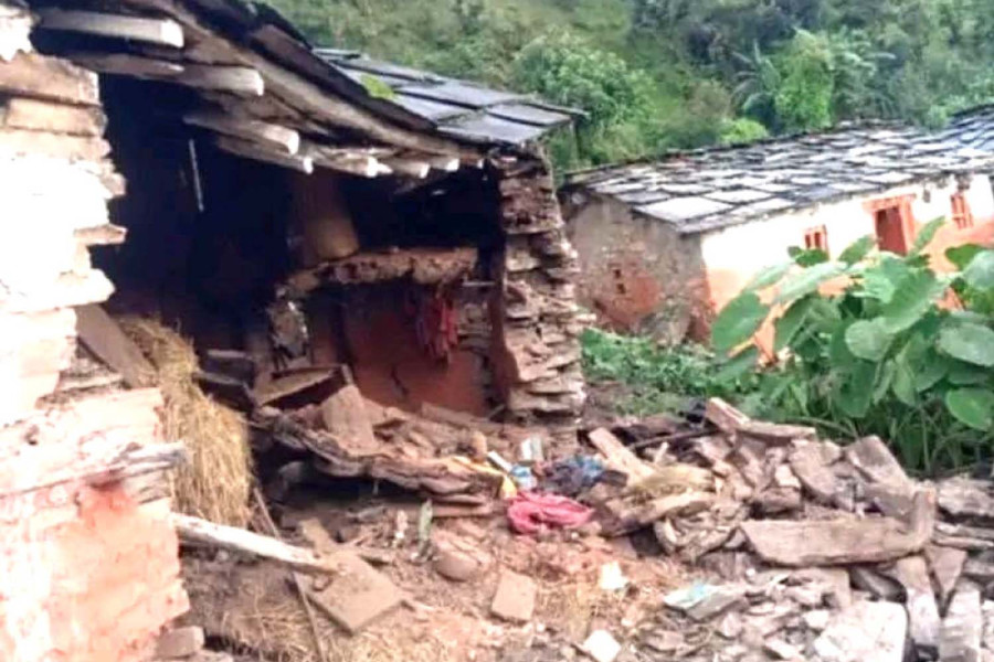 Ten families at risk as landslide threatens Baitadi village
