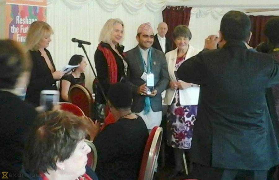 Nepali youth awarded in British Parliament
