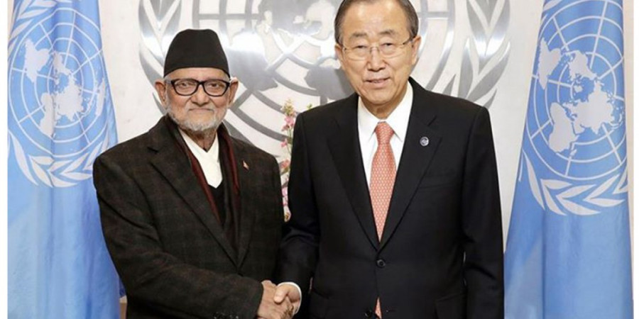 Koirala meets UN Secy Gen Moon in US