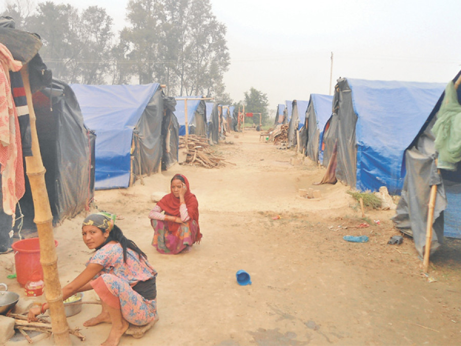 Cold hits flood victims in temporary shelters