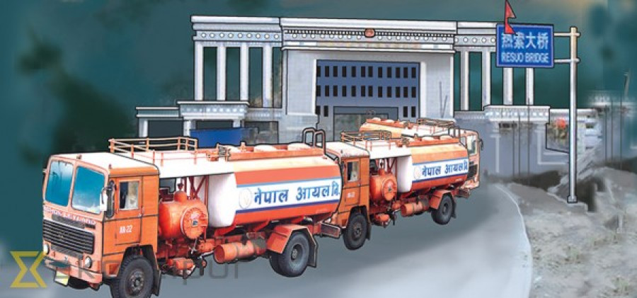 Nepali team leaves for Kerung to bring 144000 litres petrol in first lot