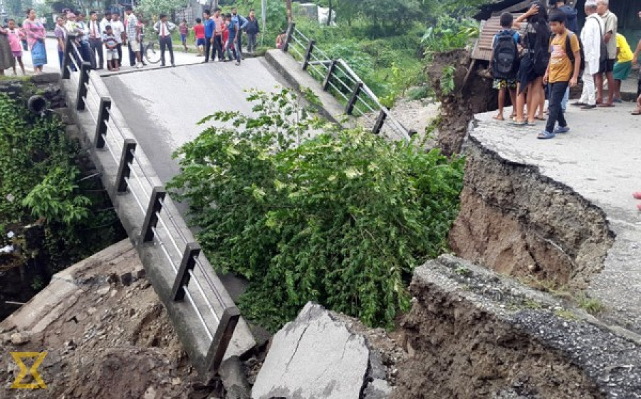 Bridge at Dhankute road in Dharan collapses