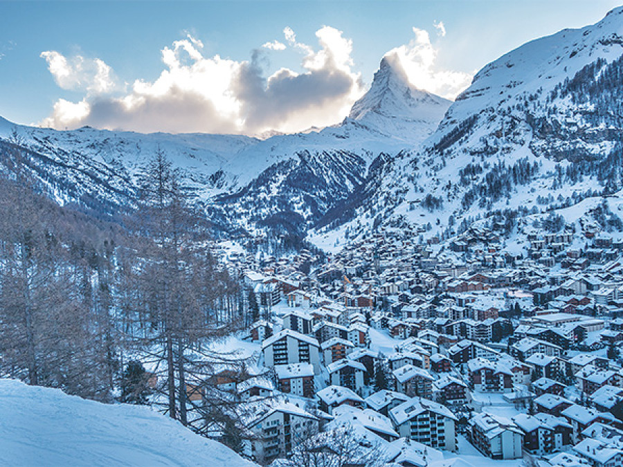 Skiing in the Swiss paradise