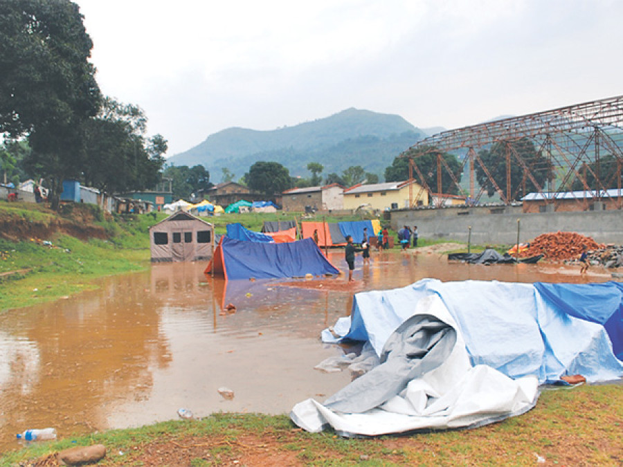 Rain, hailstones leave Dhading victims in lurch