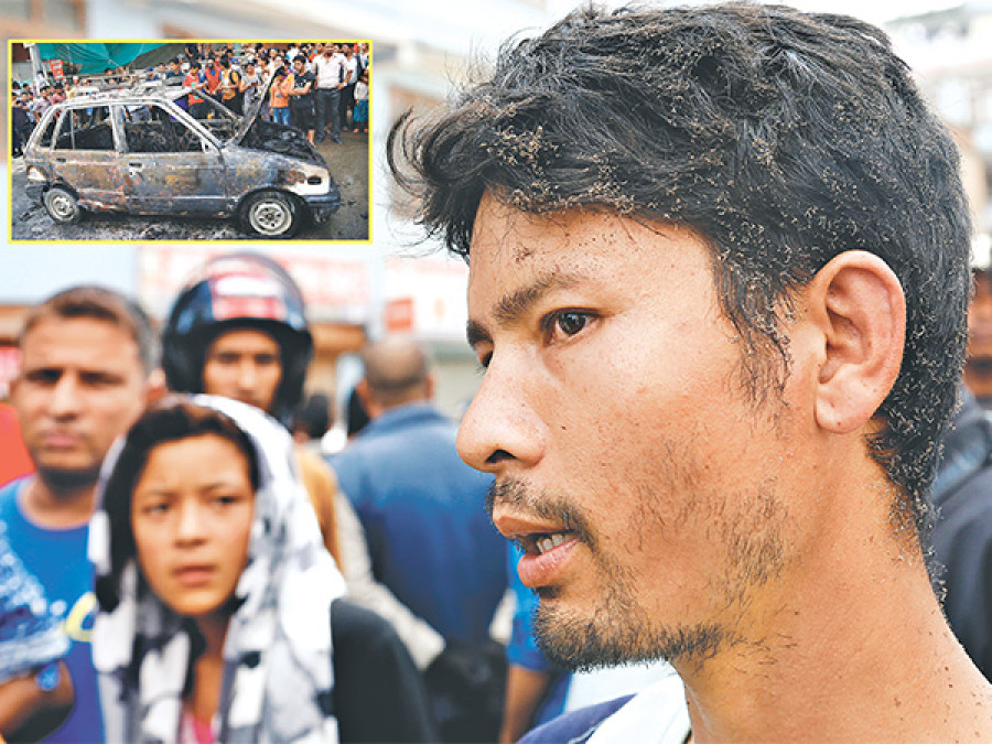 “They burned my taxi while I was inside”