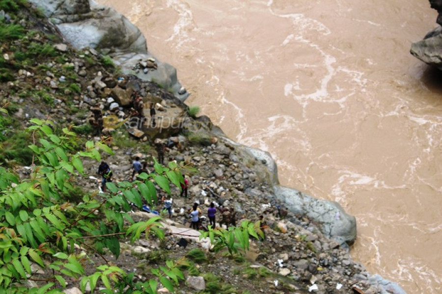 Bus swept away by landslide, 3 killed