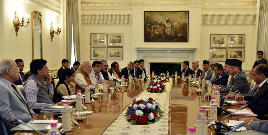 PM Dahal meets his Indian counterpart Modi (with video)