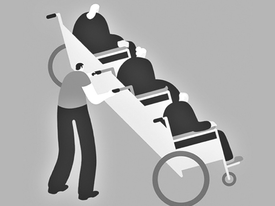 A crutch for elderly