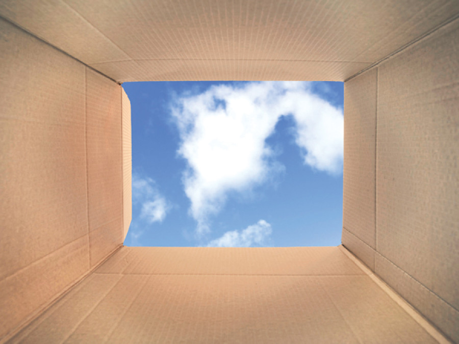 Outside; looking in
