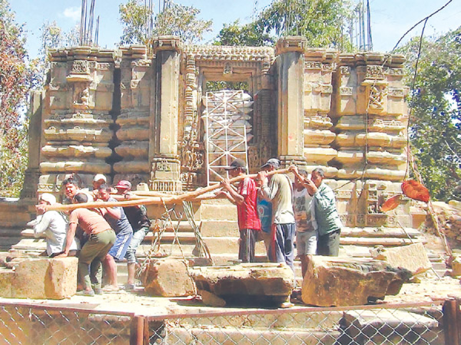 Kakre Bihar temple being restored