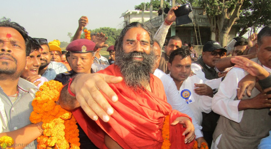 Yoga guru Ramdev offers prayers at Chinnamasta Temple