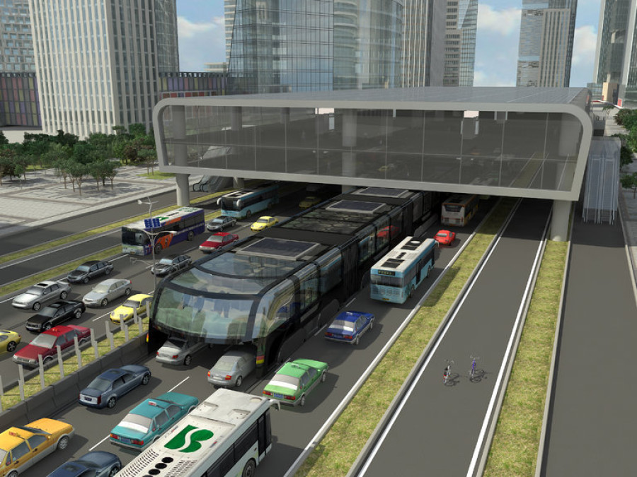 Bus project finds a way around China’s traffic jams: Gliding above them (with video)