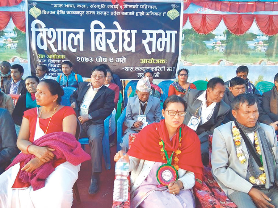 Tharu community protests against Province 5 split plan