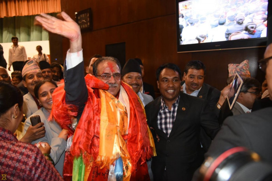 Dahal elected 39th prime minister of Nepal