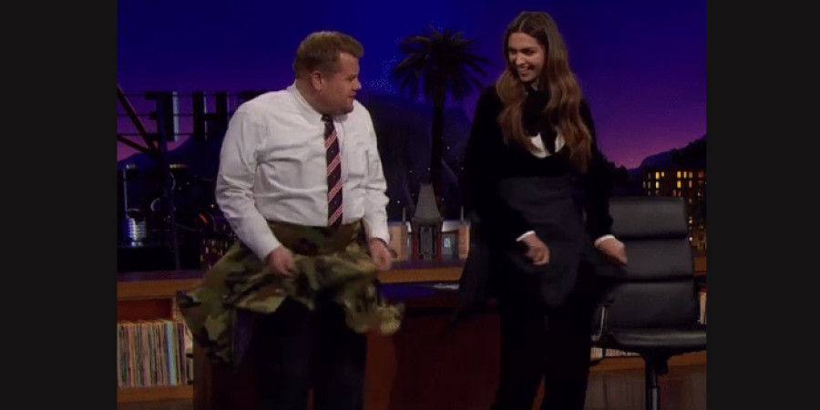James Corden matches steps with Deepika Padukone
