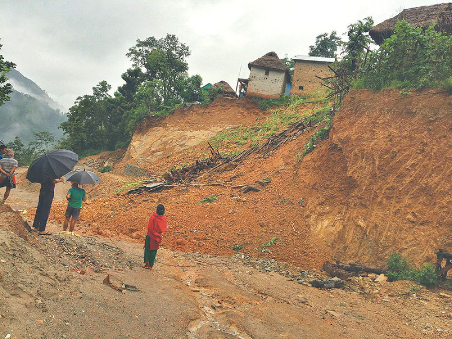 Landslides displace three families in Syangja village