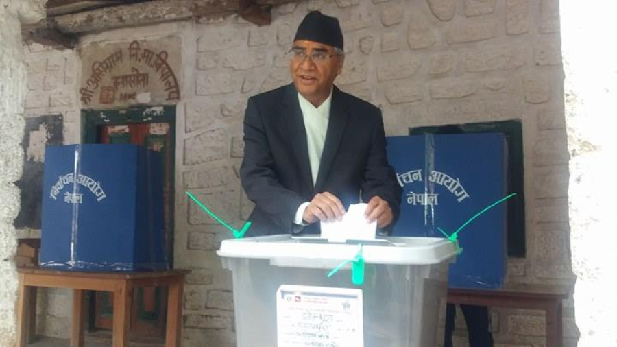 PM Deuba casts his vote in Dadeldhura