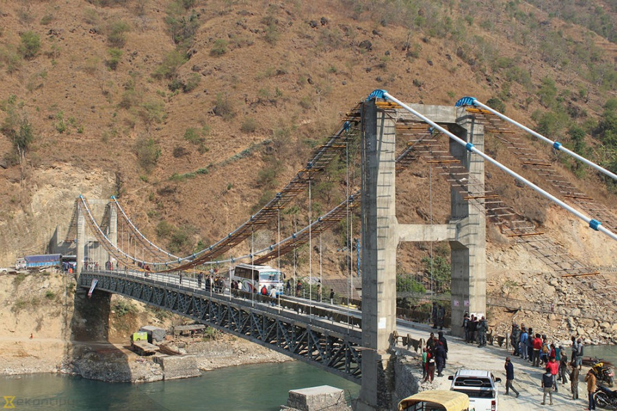 Newly constructed bridge over Dudhkoshi links eastern hill districts
