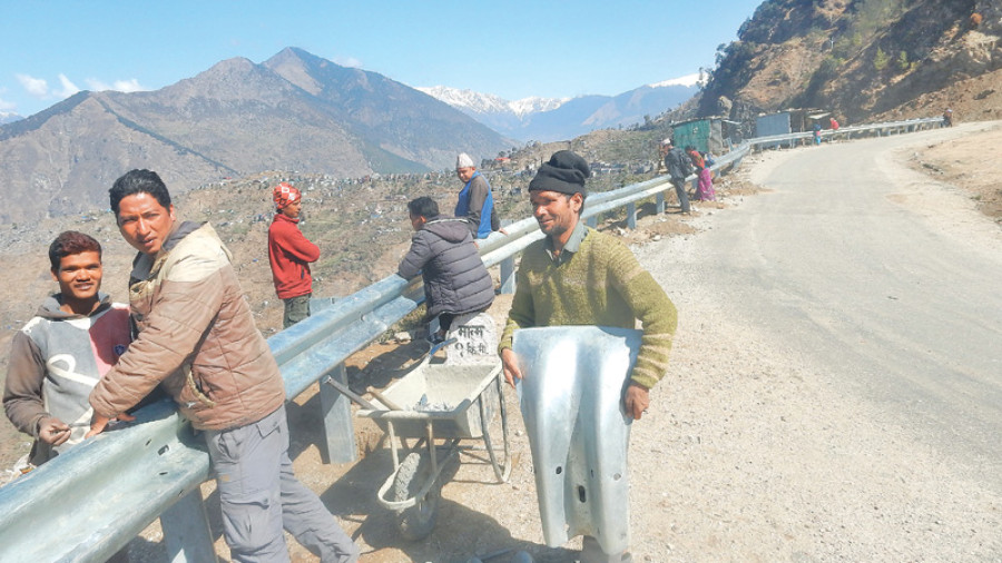Surkhet-Jumla road gets crash barriers