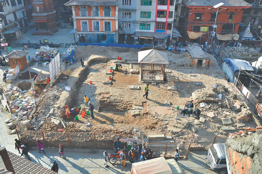 KMC tears down Kasthamandap rebuilding structure