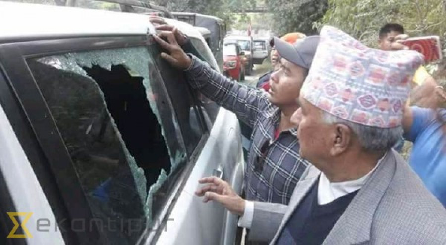 Bomb hurled at NC leader Poudel in Tanahun