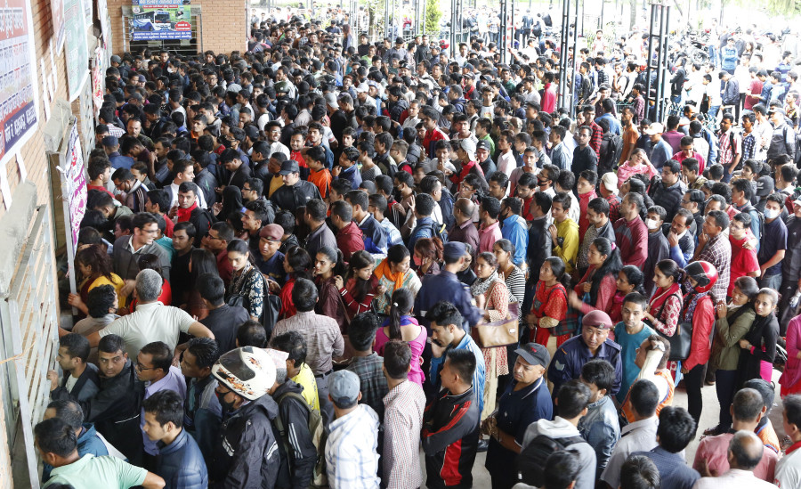 People stand in lines for hours to buy bus tickets