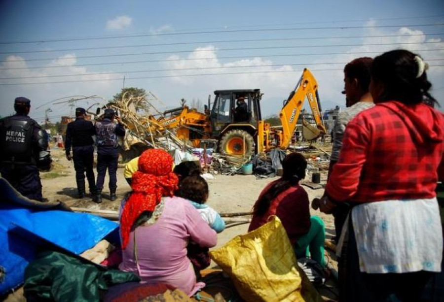 Nepal bulldozes earthquake survivors’ relief camp in capital