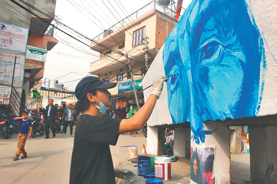 Dhankuta being adorned with murals