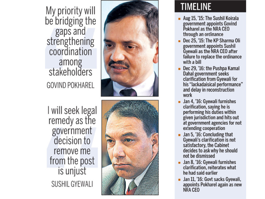 Govt dismisses Gyewali, brings Pokharel back