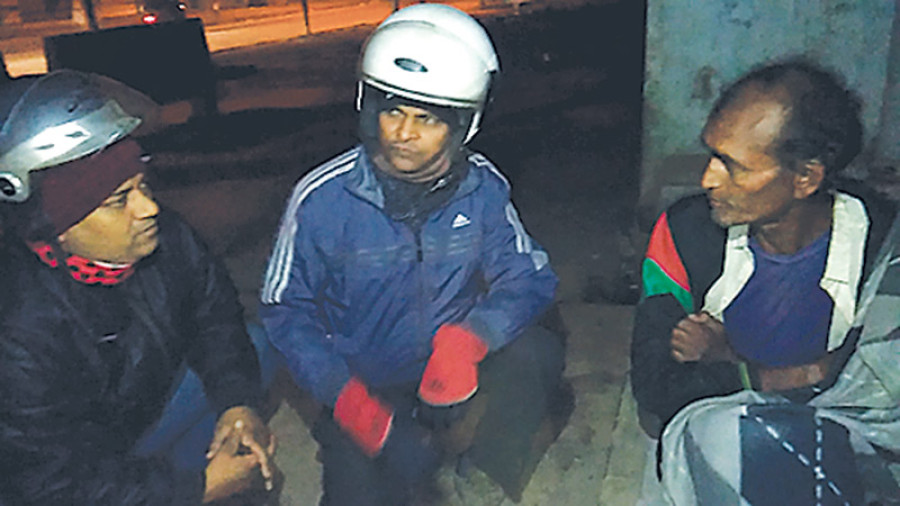 Birgunj youths distributing clothes to poor and homeless