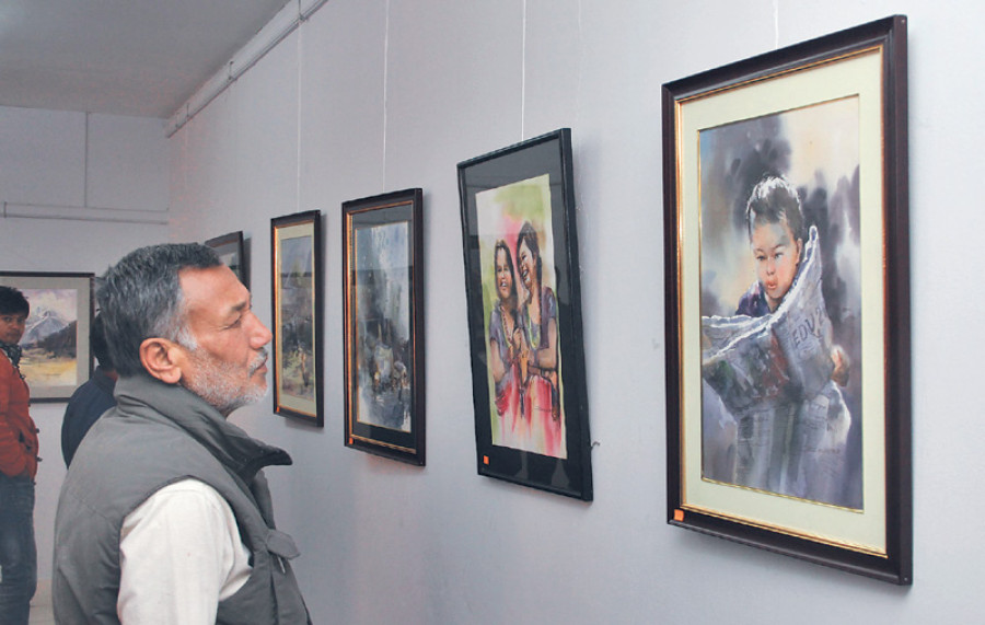 Artist Parajuli’s work on display in Pokhara