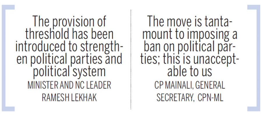 Criteria for nat'l parties: 3 percent vote share, 1 FPTP seat a must