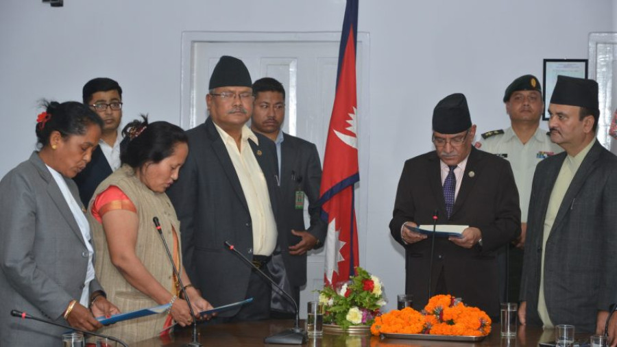 PM Dahal inducts three state ministers in Cabinet