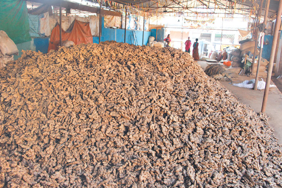 250 tonnes of ginger stranded in Makwanpur